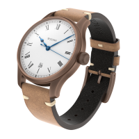 Marine Bronze Vintage 40 roman automatic basic with date white antique strap brown