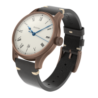 Marine Bronze Vintage 40 roman automatic top grade with date solid silver (925/000) antique strap black