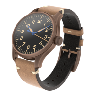 Flieger Bronze Vintage 40 automatic top grade without logo without date antique strap brown