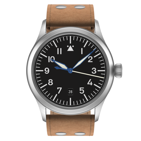Flieger Classic Sport automatic top grade  with date pilot strap old style brown