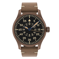 Flieger Bronze Vintage 40 Baumuster B automatic top grade without date antique strap brown
