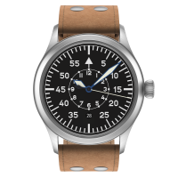 Flieger Classic Sport Baumuster B handwound top grade with date pilot strap in old style brown S