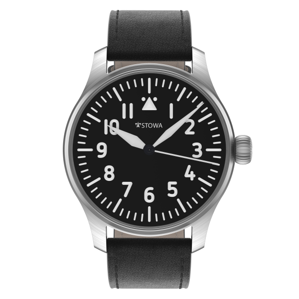 Flieger Verus 40 handwound top grade with logo without logo pilot strap without rivets