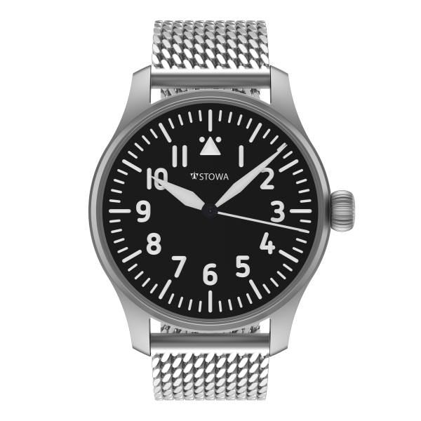 Flieger Verus 40 automatic top grade with logo without logo Milanaise metal strap