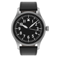Flieger Verus 42 automatic top grade without logo without logo leather strap black (hand stitched)