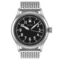 Flieger Verus Sport 43 automatic basic with logo without date Milanaise metal strap