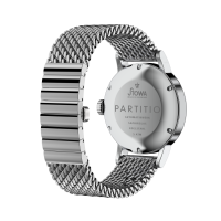 Partitio Classic white with red second hand automatic basic Milanaise metal strap