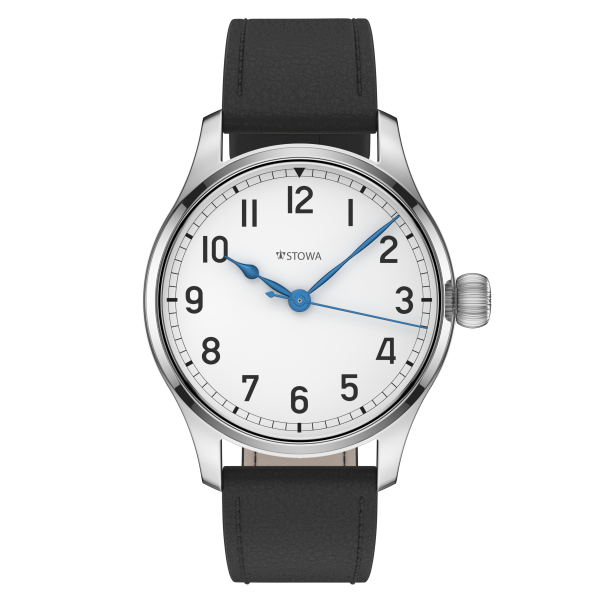 Marine Classic 36 arabic handwound top grade without date leather strap black (hand stitched)