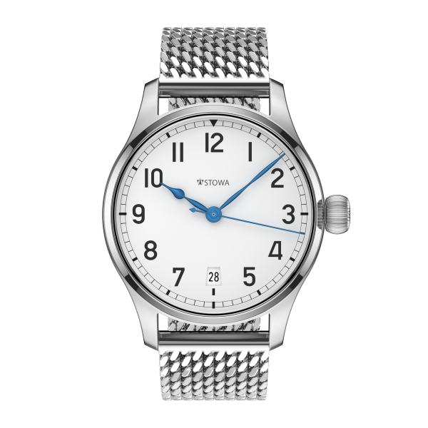 Marine Classic 36 arabic handwound top grade with date Milanaise metal strap