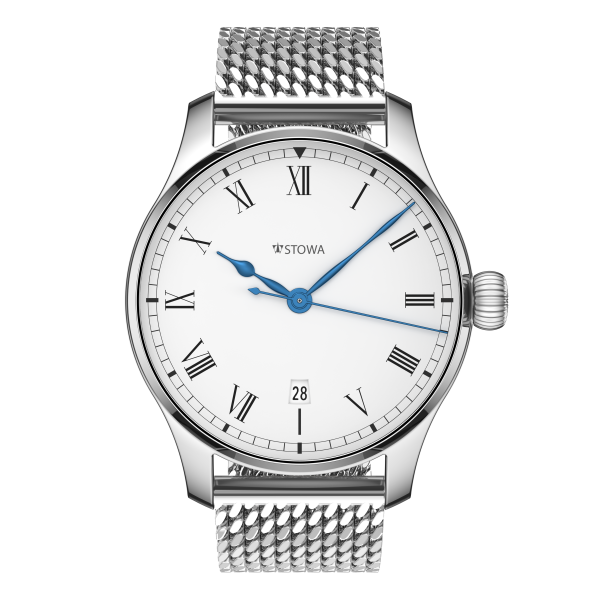 Marine Classic 40 roman automatic basic with date Milanaise metal strap