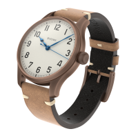 Marine Bronze Vintage 40 arabic automatic basic without date solid silver (925/000) antique strap brown