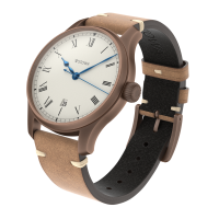 Marine Bronze Vintage 40 roman automatic basic with date solid silver (925/000) antique strap brown