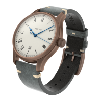 Marine Bronze Vintage 40 roman automatic basic with date solid silver (925/000) antique strap gray