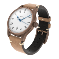 Marine Bronze Vintage 40 roman automatic basic with date white antique strap brown