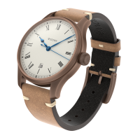 Marine Bronze Vintage 40 roman automatic top grade with date solid silver (925/000) antique strap brown