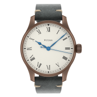 Marine Bronze Vintage 40 roman automatic top grade without date solid silver (925/000) antique strap gray