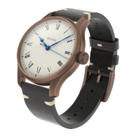 Marine Bronze Vintage 40 roman automatic top grade without date solid silver (925/000) antique strap black