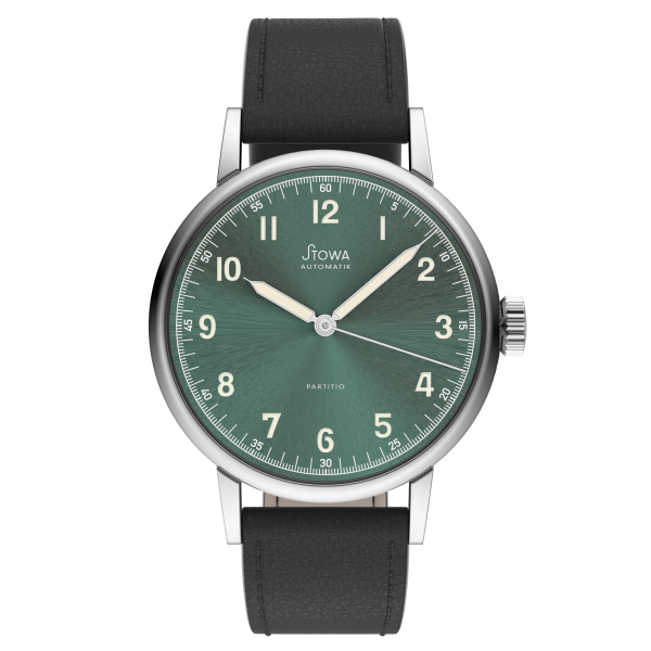 Partitio Green Limited leather strap black (hand stitched) L