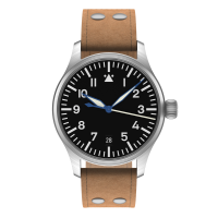 Flieger Classic 36 handwound top grade without logo with date pilot strap old style brown