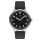 Partitio Klassik schwarz mit rotem Sekundenzeiger Automatik Basis Lederband schwarz (handgenäht)