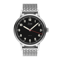 Partitio Classic black with red second hand automatic basic Milanaise metal strap