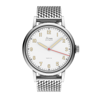 Partitio Classic white with red second hand automatic basic Milanaise metal strap