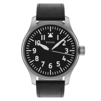 Flieger Verus 40 handwound top grade with logo without logo pilot strap without rivets