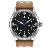 Flieger Classic Sport handwound top grade without date pilot strap old style brown