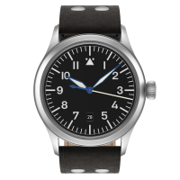 Flieger Classic Sport handwound top grade with date pilot strap old style black